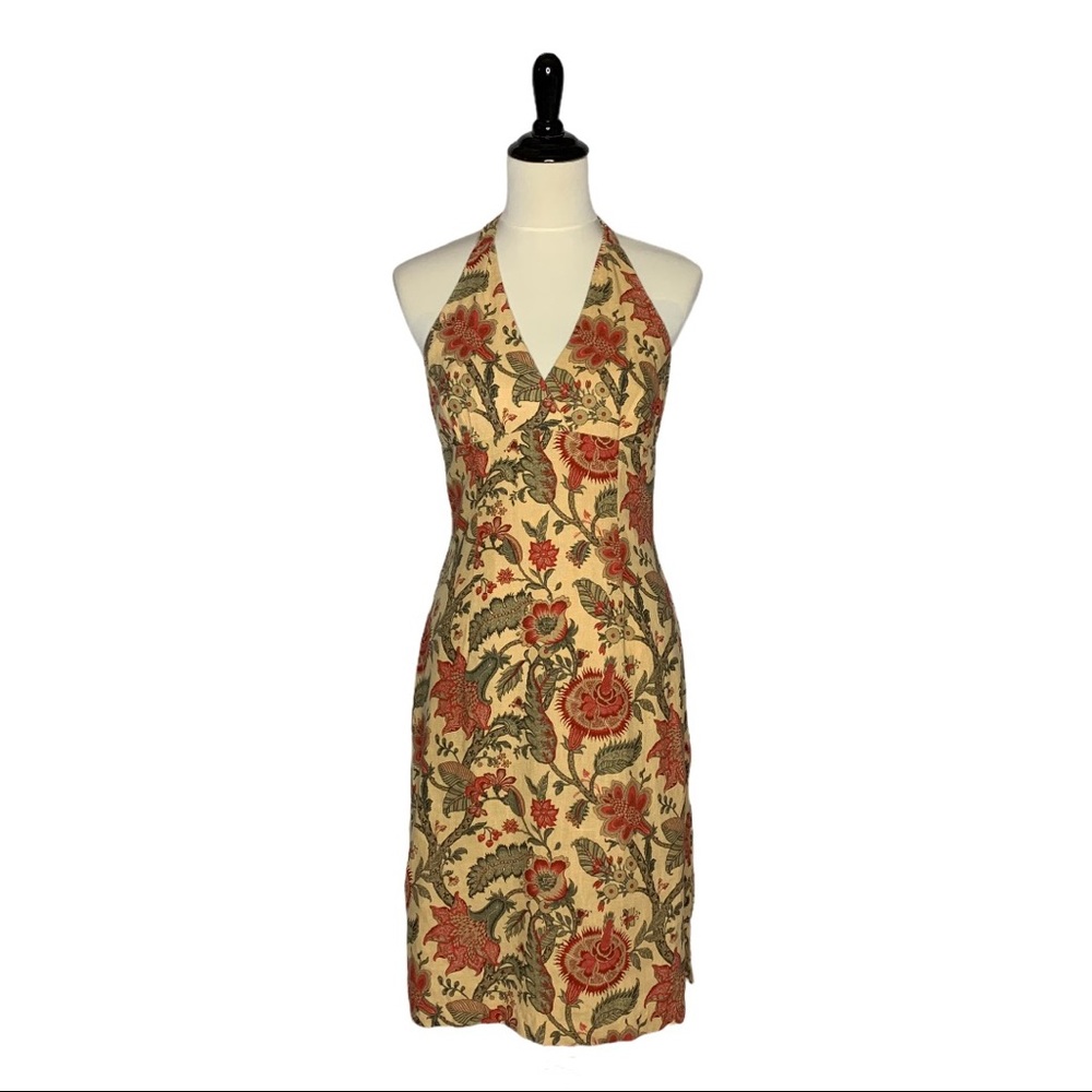 Mario Balthazar Floral Halter Linen Dress 4